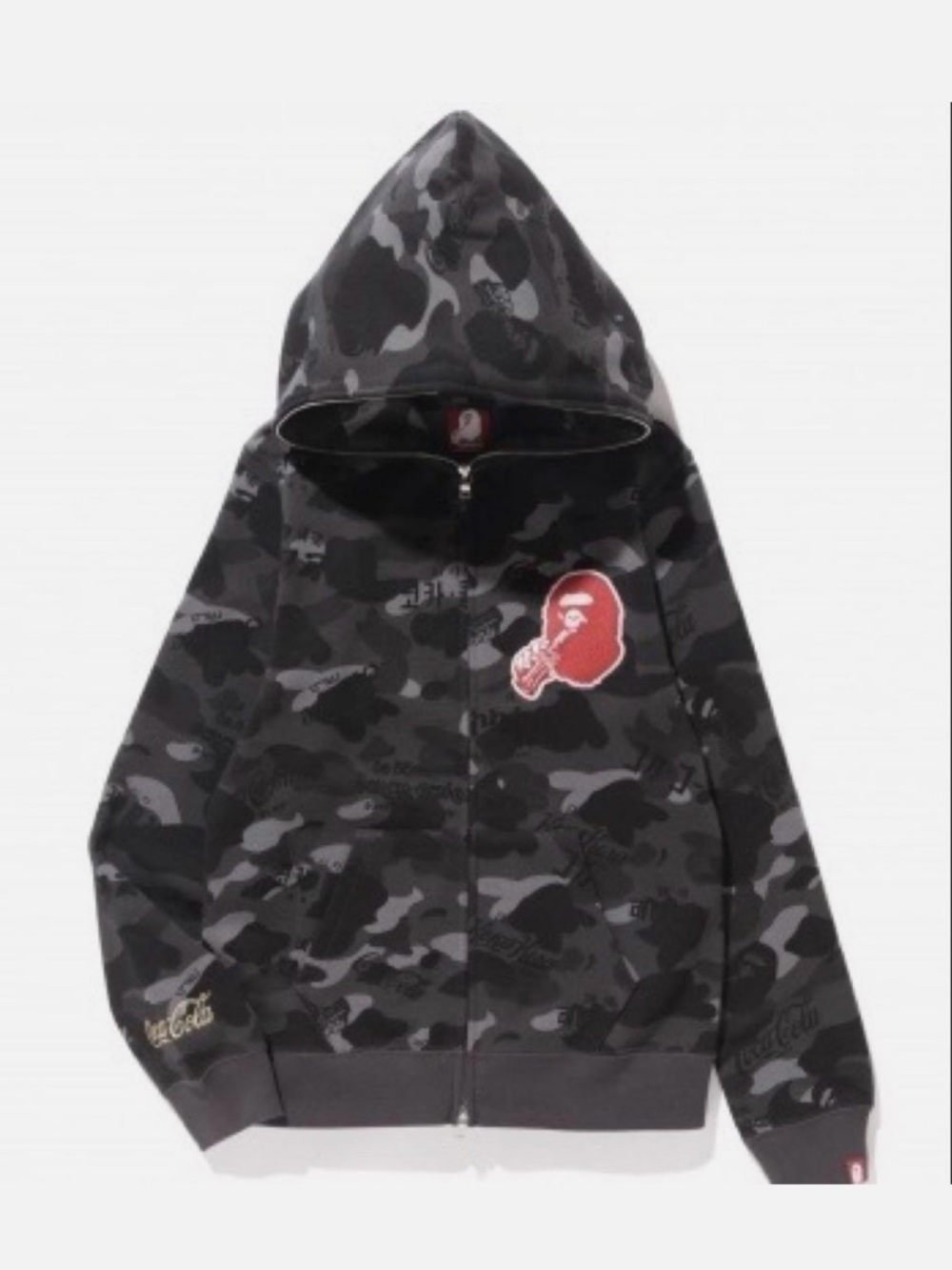 Bape x Coca Cola Black & Gray Camo Full Zip Hoodie Real & Rare